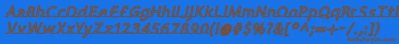 Шрифт FortrackItalic – коричневые шрифты на синем фоне