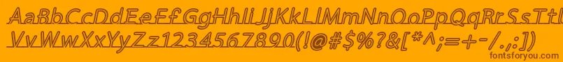FortrackItalic Font – Brown Fonts on Orange Background
