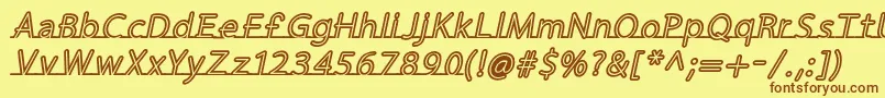 FortrackItalic Font – Brown Fonts on Yellow Background