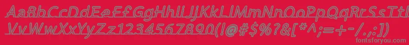Czcionka FortrackItalic – szare czcionki na czerwonym tle