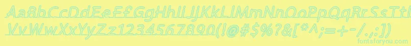 FortrackItalic Font – Green Fonts on Yellow Background