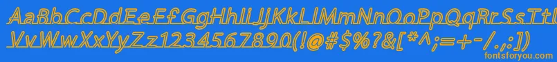 FortrackItalic Font – Orange Fonts on Blue Background