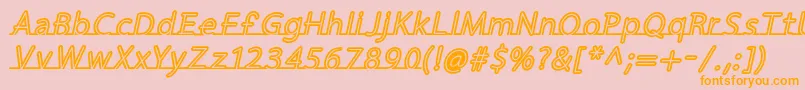 FortrackItalic-Schriftart – Orangefarbene Schriften auf rosa Hintergrund