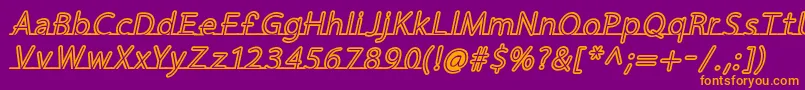 fuente FortrackItalic – Fuentes Naranjas Sobre Fondo Morado