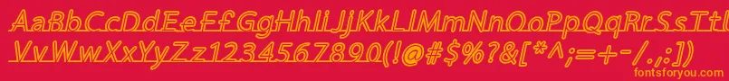 FortrackItalic Font – Orange Fonts on Red Background