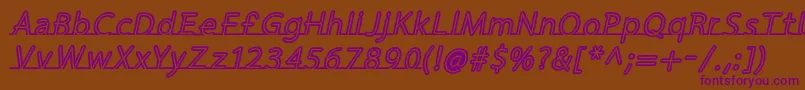 FortrackItalic Font – Purple Fonts on Brown Background