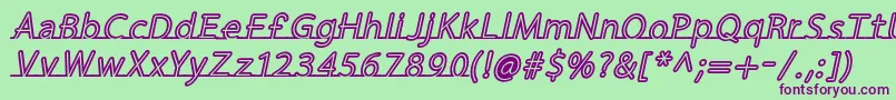 FortrackItalic Font – Purple Fonts on Green Background