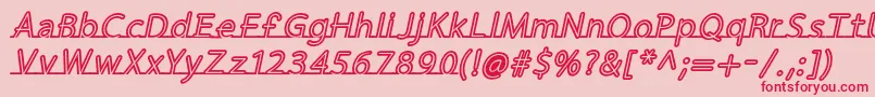 FortrackItalic-Schriftart – Rote Schriften auf rosa Hintergrund
