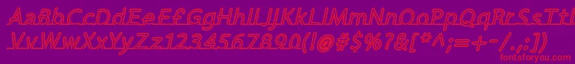 FortrackItalic Font – Red Fonts on Purple Background