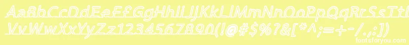 FortrackItalic Font – White Fonts on Yellow Background