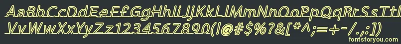 FortrackItalic Font – Yellow Fonts on Black Background