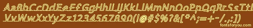 FortrackItalic Font – Yellow Fonts on Brown Background