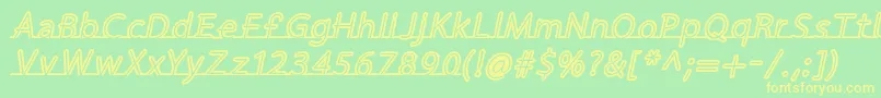 FortrackItalic Font – Yellow Fonts on Green Background