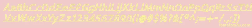FortrackItalic Font – Yellow Fonts on Pink Background