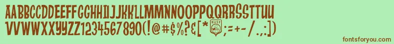 AndersonStingray Font – Brown Fonts on Green Background