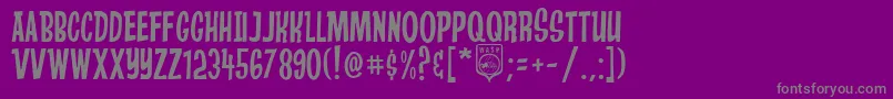 AndersonStingray-Schriftart – Graue Schriften auf violettem Hintergrund