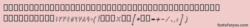 Fonte BNikiShadowItalic – fontes pretas em um fundo rosa