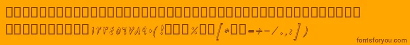 Fonte BNikiShadowItalic – fontes marrons em um fundo laranja