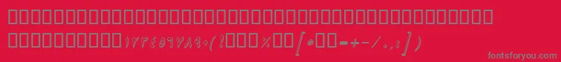 フォントBNikiShadowItalic – 赤い背景に灰色の文字