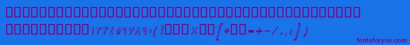 BNikiShadowItalic-Schriftart – Violette Schriften auf blauem Hintergrund