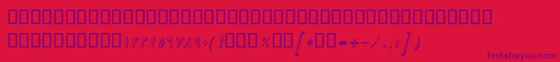 BNikiShadowItalic-Schriftart – Violette Schriften auf rotem Hintergrund
