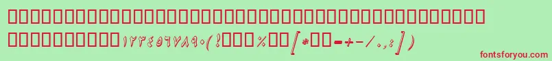 BNikiShadowItalic Font – Red Fonts on Green Background