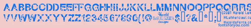 フォントSubtext ffy – ピンクの背景に青い文字