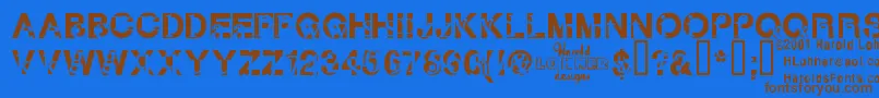 Subtext ffy Font – Brown Fonts on Blue Background