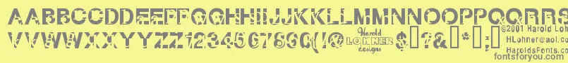 Subtext ffy Font – Gray Fonts on Yellow Background