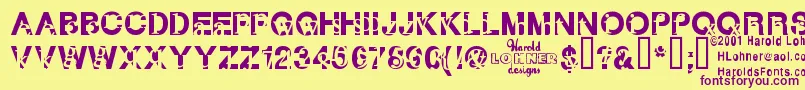 Subtext ffy Font – Purple Fonts on Yellow Background