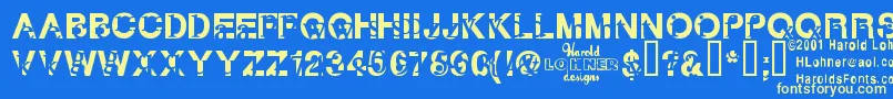 Subtext ffy Font – Yellow Fonts on Blue Background