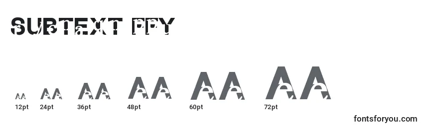 Размеры шрифта Subtext ffy