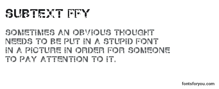 Überblick über die Schriftart Subtext ffy