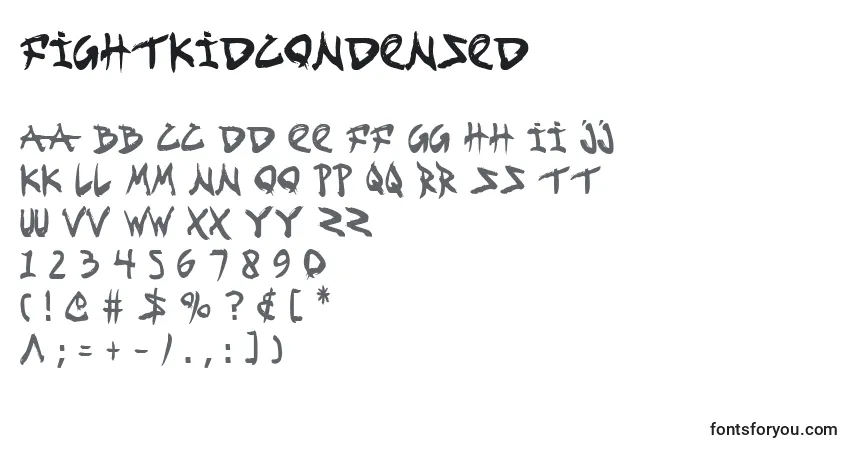 Czcionka FightKidCondensed – alfabet, cyfry, specjalne znaki