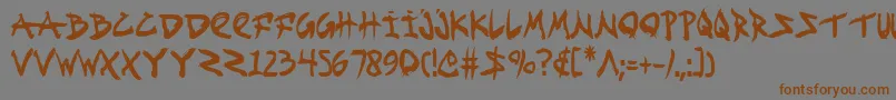 FightKidCondensed-Schriftart – Braune Schriften auf grauem Hintergrund