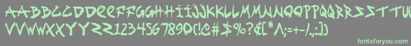 FightKidCondensed-Schriftart – Grüne Schriften auf grauem Hintergrund