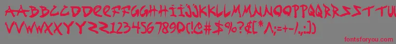 フォントFightKidCondensed – 赤い文字の灰色の背景