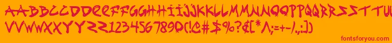 フォントFightKidCondensed – オレンジの背景に赤い文字