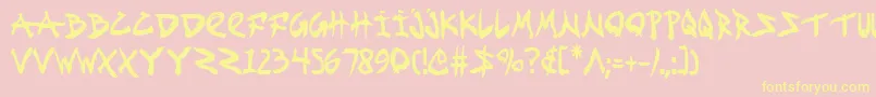 FightKidCondensed Font – Yellow Fonts on Pink Background