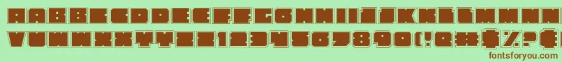 Anakefkaa-Schriftart – Braune Schriften auf grünem Hintergrund