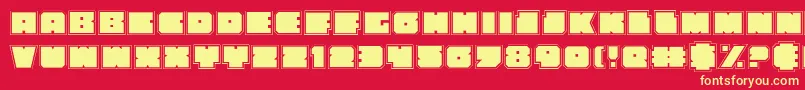 Anakefkaa-Schriftart – Gelbe Schriften auf rotem Hintergrund