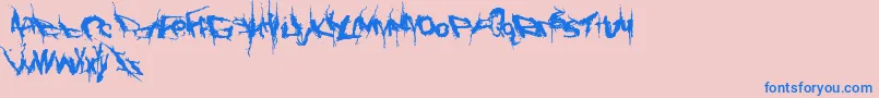 Convalescence Font – Blue Fonts on Pink Background