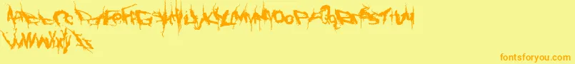Convalescence-Schriftart – Orangefarbene Schriften auf gelbem Hintergrund