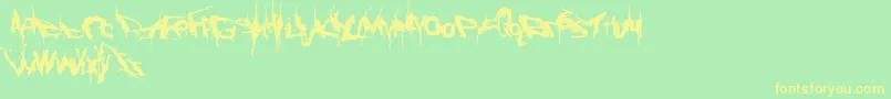 Convalescence-Schriftart – Gelbe Schriften auf grünem Hintergrund
