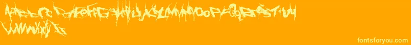Convalescence-Schriftart – Gelbe Schriften auf orangefarbenem Hintergrund