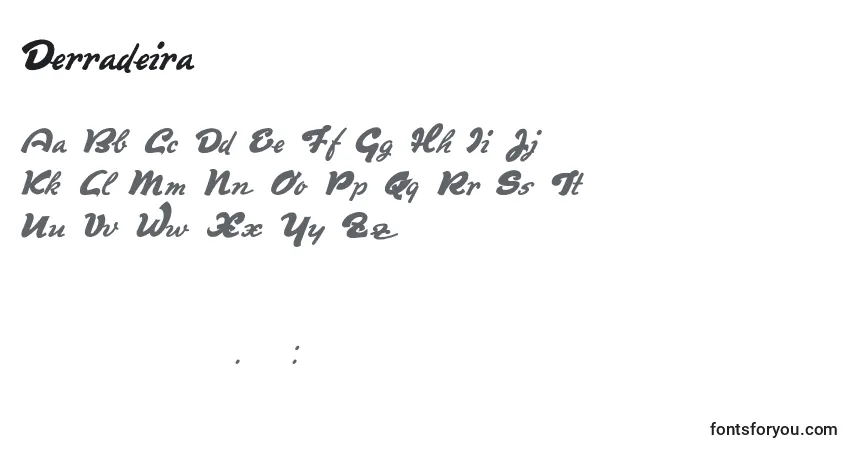 Шрифт Derradeira – алфавит, цифры, специальные символы