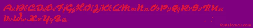 Derradeira Font – Red Fonts on Purple Background