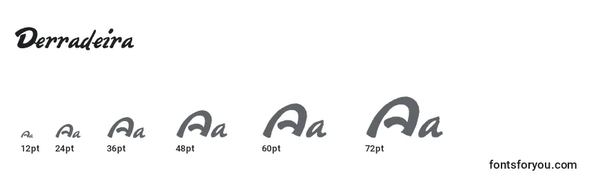 Размеры шрифта Derradeira