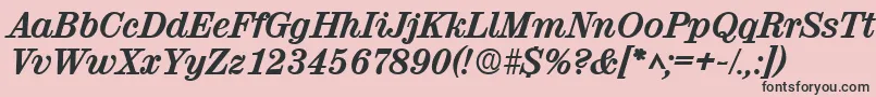 ValencialhBoldItalic-fontti – mustat fontit vaaleanpunaisella taustalla