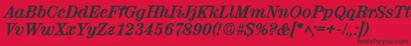 ValencialhBoldItalic Font – Black Fonts on Red Background